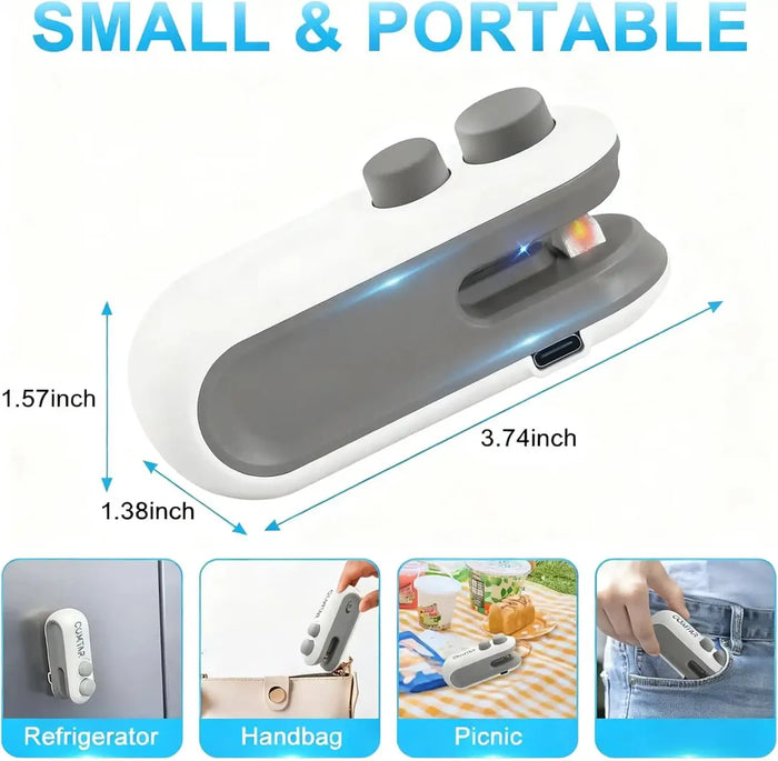 2-in-1 Rechargeable Bag Sealing Machine – Heat Sealer